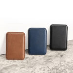 Manyetikli Standlı Deri Kartlık Magnetic Leather Wallet Mavi - Görsel 5