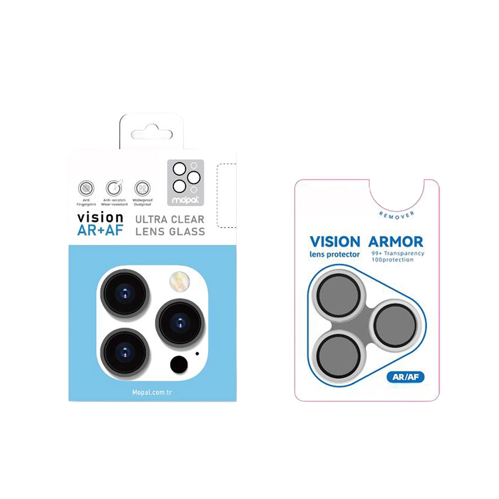uniaks579-1 iPhone 16 Pro / 16 Pro Max Uyumlu Vision AR + AF Ultra Clear 9H Hardness Temperli Kamera Lens Koruyucu Çöl - Görsel 1